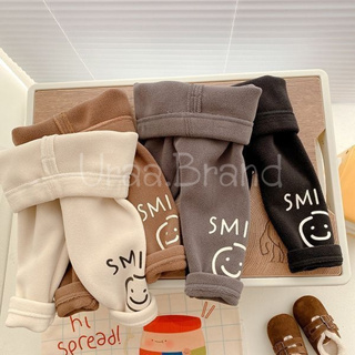 90-120 / กางเกงขายาวบุขนเด็ก รุ่น เลกกิ้งบุขนเด็ก ฮีทเทค Smile Leggings Pants Kids - KSS