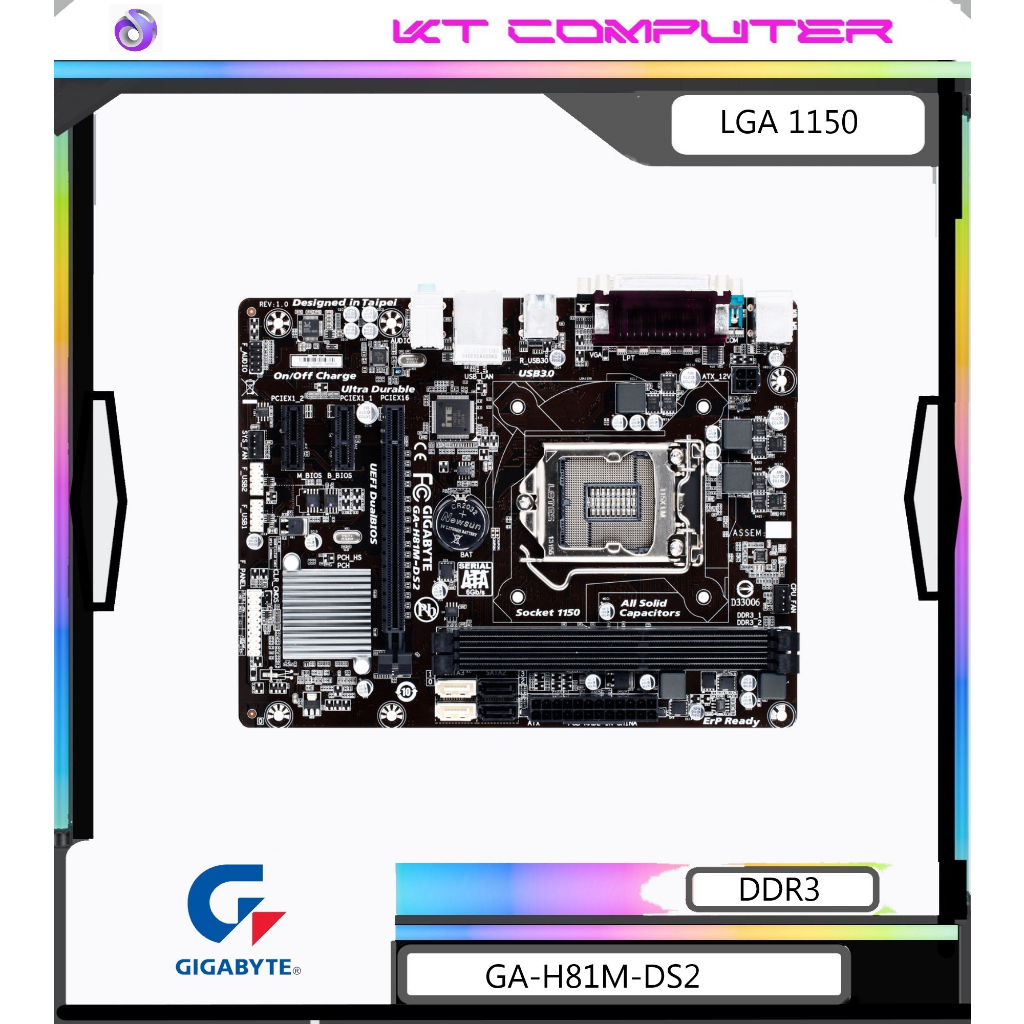 1150/MAINBOARD/GIGABYTE GA-H81M-DS2/DDR3รองรับGEN4-5