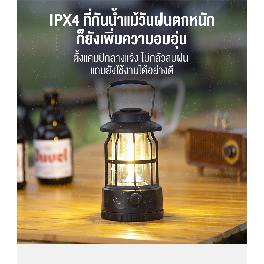 Habitat Camp ไฟตั้งแคมป์กลางแจ้ง ใช้งานได้ยาวนาน การปรับแสงแบบไม่มีขั้นสุด ชาร์จแบตได้  ขนาดพกพา อุปกรณ์ให้แสงสว่าง - รูปที่ 2