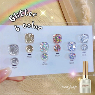 ชุดสีเจล กลิตเตอร์ glitter 6สี แถมชาร์จ