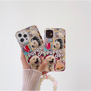 เคสสกรีนลาย น้องหมาpuppy dayสำหรับรุ่นไอโฟน7/8/Se2020 7plus 8plus XR i11 i12/12pro i12promax i13 i13promax i14 i14promax