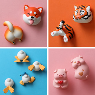 แม่เหล็กติดตู้เย็นหัวและหางรูปสัตว์ แม่เหล็กติดตู้เย็น Animal DIY สุดน่ารัก แม่เหล็กติดตู้เย็น