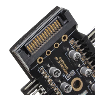 HUB ต่อพ่วงพัดลมคอม Fan Hub 4 pin PWM 10 port M/B Sync SATA/Molex Power supply