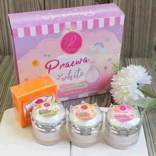 Praewa White ครีมแพรวาไวท์ (ชุดใหญ่4ชิ้น) 12g.