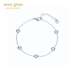 Miniglam Charlotte Crystal Chain Bracelet (Silver) สร้อยข้อมือคริสตัล รุ่นชาร์ลอต สีเงิน