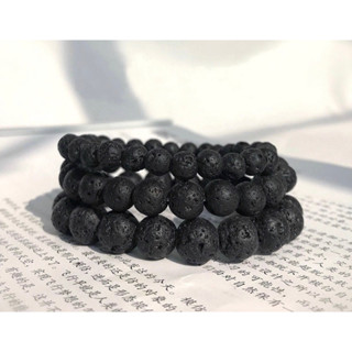 Natural Lava Stone beaded Bracelet available in 6 mm 8 mm 10 mm 12 mm