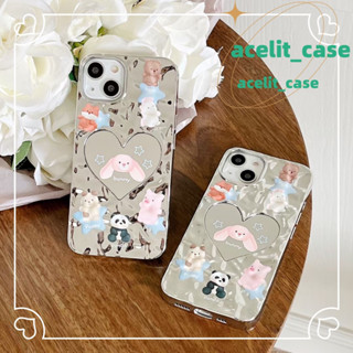 ❤️ส่งของขวัญ❤️ เคสไอโฟน 11 12 13 14 Pro Max กระต่าย ความนิยม พื้นผิวกระจก ความคิดสร้างสรรค์ Case for iPhone สไตล์วรรณศิล