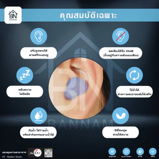 ที่อุดหู Ear Plug ซิลิโคนอุดหู เอียปลั๊ก ที่ปิดหู ลดเสียงรบกวน ใส่นอนหลับ กันกรน ใช้ว่ายน้ำ กันน้ำ ใช้ซ้ำได้ พร้อมกล่องเ
