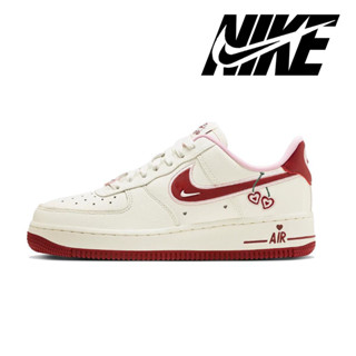 Nike Air Force 1 Low07 LX "Valentines Day" รองเท้าผ้าใบกันลื่นแบบกันลื่นสีขาวสีชมพู