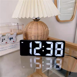 นาฬิกาปลุกดิจิทัล หน้าจอ LED อิเล็กทรอนิกส์ สําหรับห้องนอนเด็ก ฟังก์ชั่นเลื่อนอุณหภูมิ นาฬิกาตั้งโต๊ะ ตกแต่งบ้าน