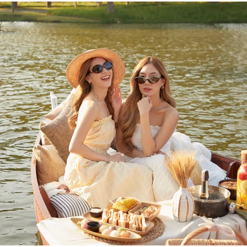 lookbooklookbook riri dress yellow ชุดเดรส เกาะอก สีเหลือง