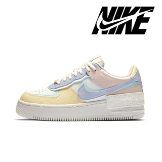 Nike Air Force 1 Shadow รองเท้าผ้าใบแบบกันลื่นต่ำด้านบนสีขาวสีน้ำเงินสีชมพู