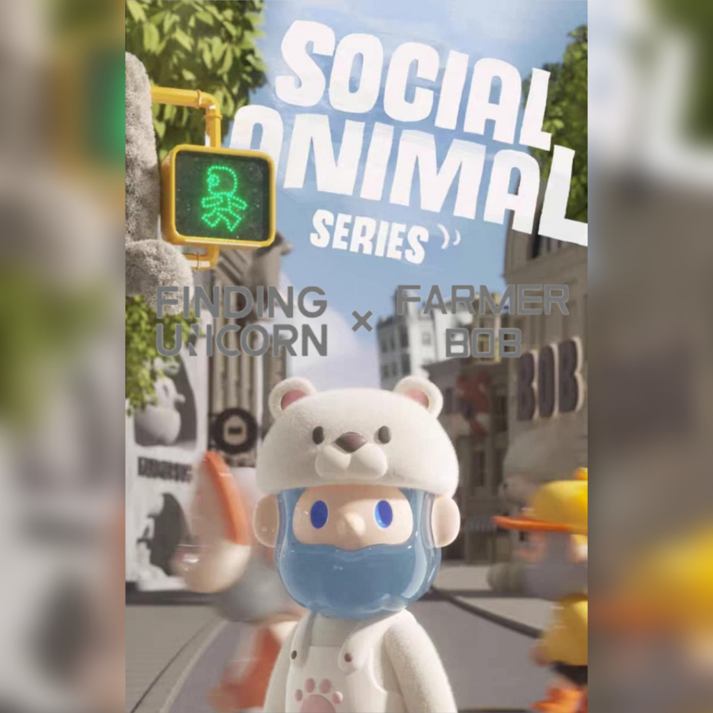 [ พร้อมส่ง แบบเลือกตัว ของแท้ ] กล่องสุ่ม Farmer Bob Social Animal series Blind Box  🐨🐳🐰🐱⭐️☁️✨