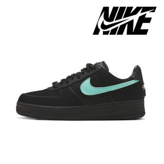 Tiffany &amp; CO. x Nike Air Force 1 Low "1837" Tiffany joint trend retro black Tiffany green low top sneakers ของแท้ 100%