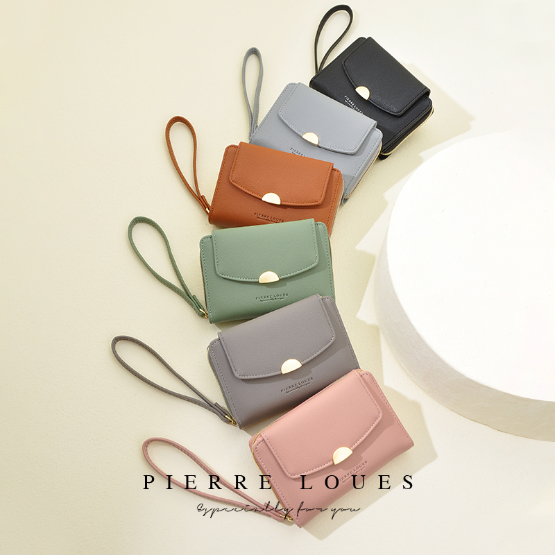 กระเป๋าสตางค์ใบสั้น Plerre Louseพร้อมส่ง กระเป๋าสตางค์ผู้หญิง แฟชั่น สไตล์เกาหลี PL86-18-2