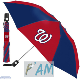 ร่มขนาด 42 นิ้ว ทีมเบสบอล MLB Washington Nationals WinCraft 42 Folding Umbrella - Navy/Red