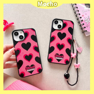 💕พร้อมส่ง💕iPhone 14 13 12 11 Pro Max เคส for เคสไอโฟน11 น่ารัก บางเบาพกพาง่าย การ์ตูน รูปหัวใจ แฟชั่น โซ่มุก Case