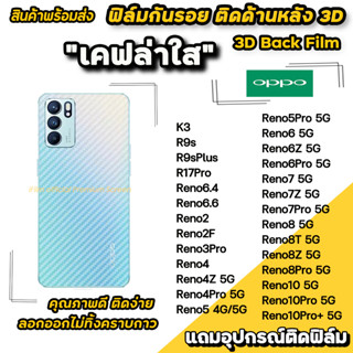 🔥 ฟิล์มกันรอย ฟิล์มหลัง เคฟล่า สำหรับ OPPO Reno10 10Pro+ Reno8Pro Reno8T Reno8Z Reno8 Reno7 Reno6 Reno5 ฟิล์มหลังoppo