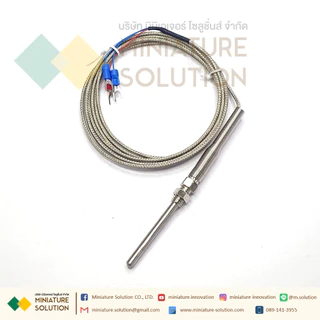 RTD PT100 เซ็นเซอร์วัดอุณหภูมิ Probe PT100 thermal resistance 3 สาย สายยาว 1-5เมตร โพรบยาว 50mm 0- 400 ℃ M8*1.25