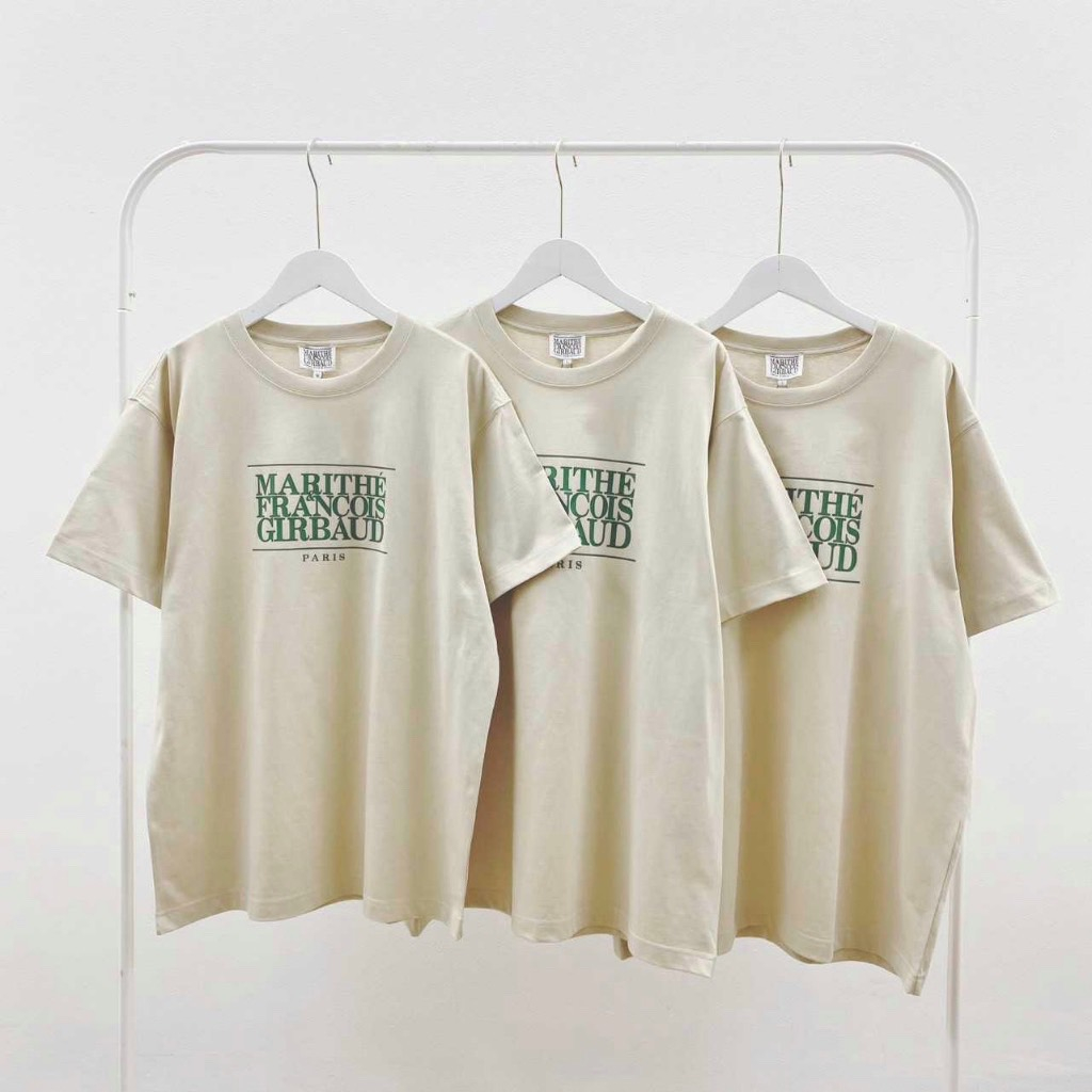 พร้อมส่ง !! Marithe Logo Tee (Khaki Beige)
