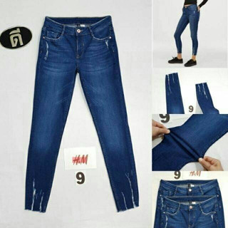 9 H M  SUPER SKINNY ANKLE JEANS เอววัดจริง 26