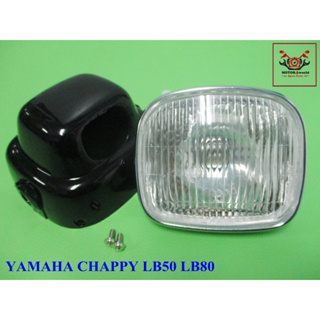 YAMAHA CHAPPY LB50 LB80 HEADLIGHT HEADLAMP with CASE "BLACK"  // ไฟหน้า พร้อม กะโหลกไฟหน้า สีดำ สินค้าคุณภาพดี