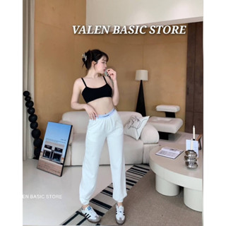 VALEN BASIC STORE 🤍🖤 กางเกงจั้มขาสีขาวขอบยาง cK