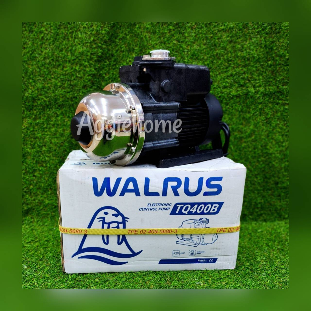 WALRUS ปั๊มน้ำอัตโนมัติ รุ่น TQ400B 0.5แรงม้า 370วัตต์ 220V ท่อออก 1X1นิ้ว HEADMAX 30เมตร เสียงเงียบ