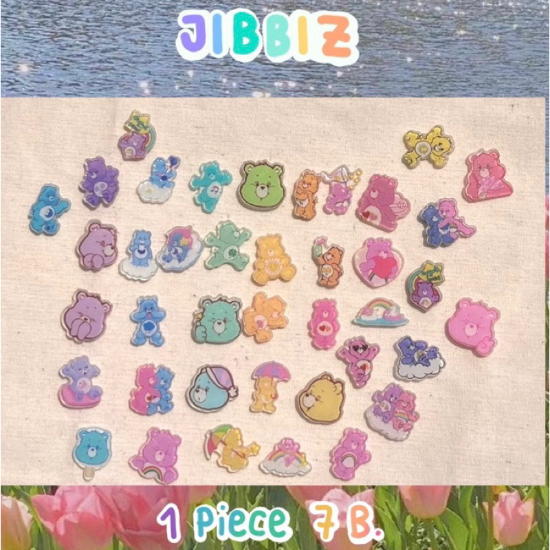 จิบบิด jibbitz พร้อมส่งที่ติดรองเท้า ตัวติดรองเท้าหัวโต  crocs jibbitz แคร์แบร์ จิ๊บบิทcarebear จิบบ