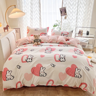 ส่งฟรี! ชุดผ้าปูที่นอน+ผ้านวมครบเซ็ต 6 ชิ้น “ลายกระต่าย” Rabbit Beddings