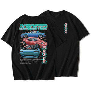 เสื้อยืดคอกลม Cotton 100% สกรีนลาย ROADSTER MAZDA MX5(แขนสั้น)