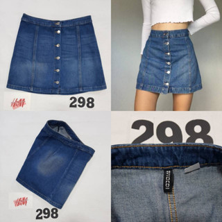 298.กระโปรงยีนส์ H M SKIRT เอววัดจริง 29 Eu38