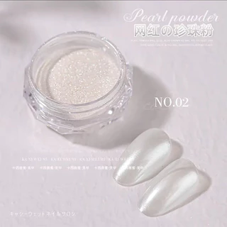 ผงขัดเล็บขาวไข่มุก ผงกระจกเงา Mirror white-Mirror มี2เฉดสี มีฟองน้ำแถม ขนาด7.5g.