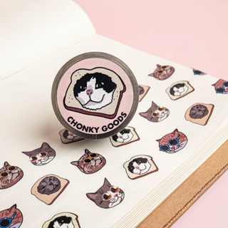 เทปกาว เทปใส วาชิเทป มาสกิ้งเทปน่ารัก ลายมีม แมว Bread Cat Meme Clear Decoration Tape Cute Cat Clear Washi Tape