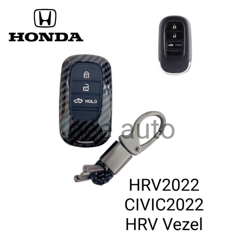 เคส เคฟล่าหุ้มรีโมทกุญแจรถรุ่นHonda HRV2022CIVIC2022HRV Vezelพร้อมพวงกุญแจ