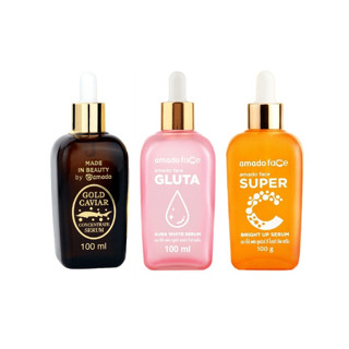 Amado Serum Gold Caviar/Gluta Aura White/Super C Serum 100ml ของแท้100%