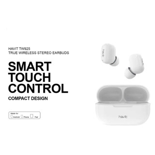 Havit TW925 หูฟังบลูทูธ ไร้สาย (สีขาว) True Wireless Stereo Earbuds รับประกัน1ปี หูฟังเอียร์บัด BluetoothVersion5.1