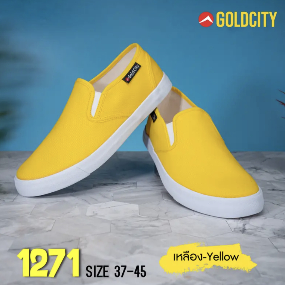 GoldCity-1271(2/2)_มี 10 สี_รองเท้าผ้าใบแบบสวมสลิปออนSize_37-45