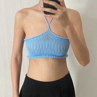 Baby Blue(พร้อมส่ง)🩵 -Knit tube top handmade