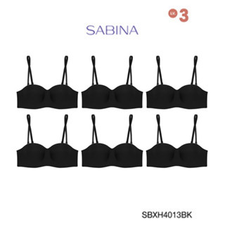 Sabina เสื้อชั้นใน (Set 6 ชิ้น)  มีโครง รุ่น Soft Doomm รหัส SBXH4013BK สีดำ