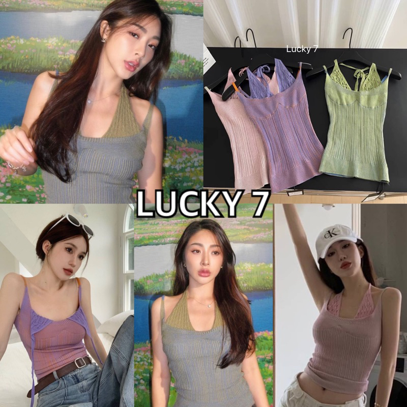 BY IRA (23317) Halter neck knit top   เสื้อสายเดี่ยว ไหมพรม คล้องคอ valen – โปรปัง