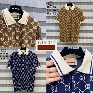 GUCCI POLO SHIRT UNISEX 💙🤎 เสื้อโปโล Gucci 🏷️Hiend 1:1 cotton 💯 ร้านค้าจัดส่งไว