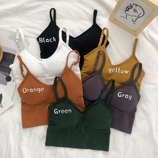 บรา สายเดี่ยว ครึ่งตัว ไร้โครง สปอร์ตบรา มีฟองน้ำ ปรับสายได้ ผ้านุ่ม ระบายอากาศ