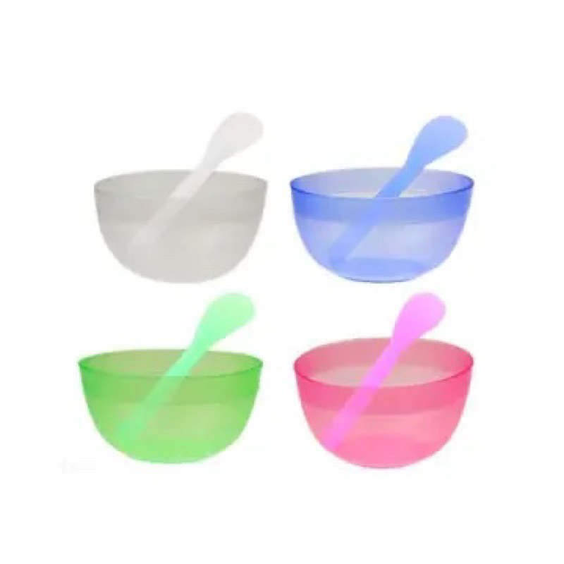 ถ้วยมาส์กหน้าพลาสติก (คละสี) ใช้ผสมผงมาส์กหน้า