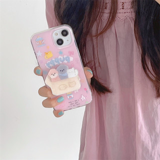 เคสลายน้องหมา puppy กับน้องแมว + griptok  เคสไอโฟน เคสสำหรับ IPHONE CASE 11-14PROMAX