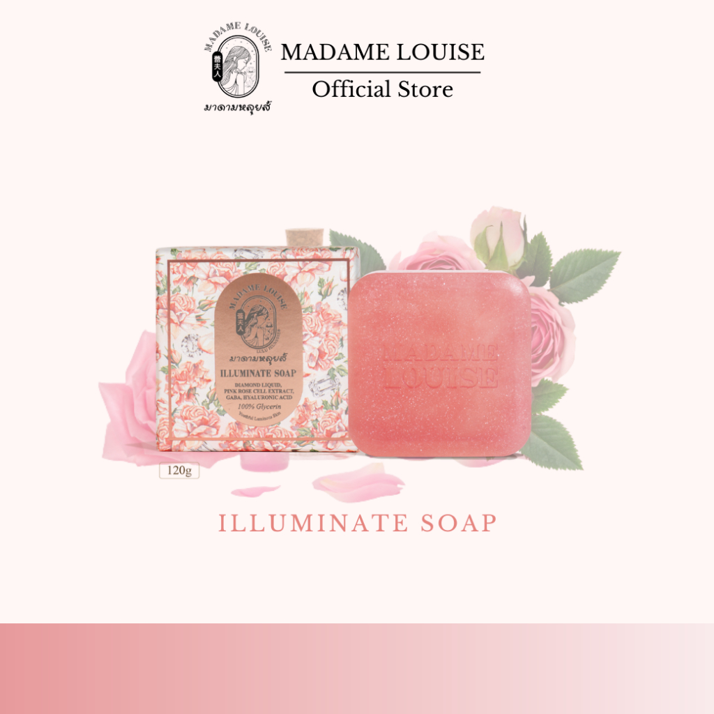 สบู่มาดามหลุยส์ อิลลูมิเนท โซพ (โรส ไดมอนด์) สบู่พรีเมียมสูตรใหม่ สารสกัด Rose Hybrid Cell Extract