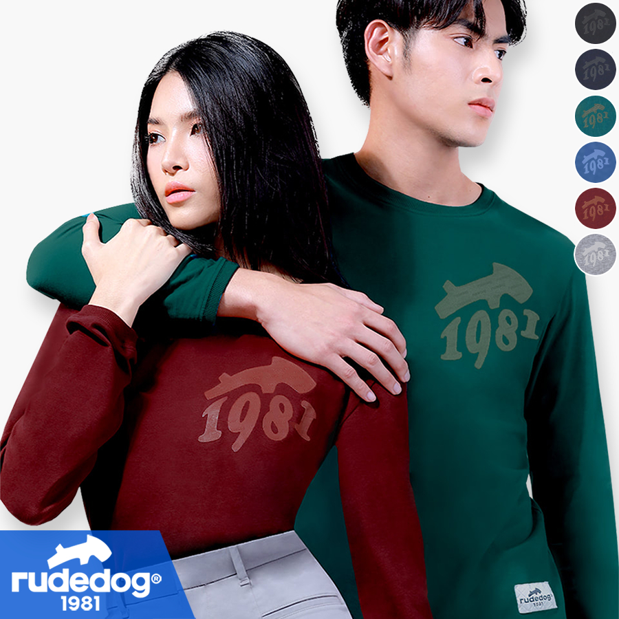 rudedog® เสื้อแขนยาวผู้ชาย เสื้อแขนยาวผู้หญิง รุ่น Big 1981 ของแท้ 100% รู้ดด็อก