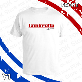 เสื้อยืด คอกลม แขนสั้น Lambretta X300 สกรีน Flex pu  ขอบสวย คมชัด ผ้า cotton 100%