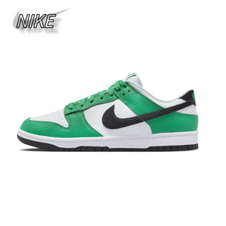 Nike Dunk Low "Celtic" ของแท้ 100% กันลื่นทนต่อการสึกหรอดูดซับแรงกระแทกรองเท้าผ้าใบสีเขียวและสีขาว