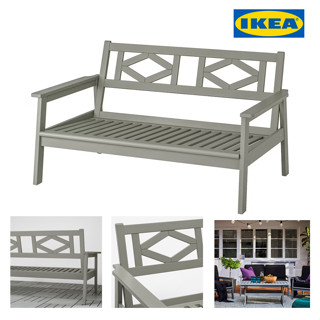 IKEA ม้านั่งกลางแจ้ง BONDHOLMEN บอนด์โฮลเมน โซฟา 2 ที่นั่ง กลางแจ้ง เทา 139x81x73 ซม. จัดส่งไว